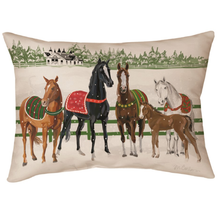 Kentucky Farms Holiday Thoroughbreds Indoor/Outdoor Pillow