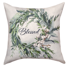 Blessed/Family Wreath Indoor/Outdoor Pillow