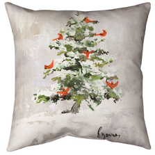 Cardinal in Snowy Tree Indoor/Outdoor Pillow