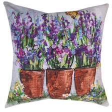 Three Pots of Lavender Indoor/Outdoor Pillow