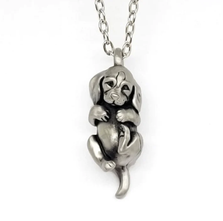 Silver Plate Handmade Beagle Puppy Pendant Necklace