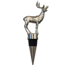 Carved Stainless Steel Stag Bottle Stopper | Menagerie | M-SSTM1-STAG