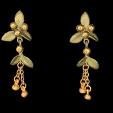 Golden Myrtle Dangle Post Earrings | Michael Michaud Jewelry | 32695bz