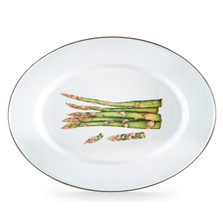 Oval Fresh Produce Asparagus Enamel Ware Platter