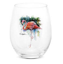 Set of 4 Flamingo Stemless Wine Glasses