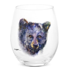 Set of 4 Bear Stemless Wine Glasses