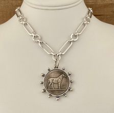 Horse Coin Pendant Necklace