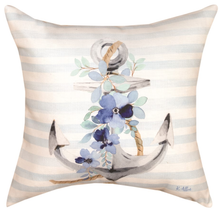 Anchor With Flowers Indoor/Outdoor Pillow