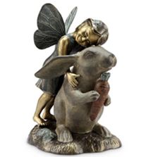 Fairy and Rabbit Garden Sculpture "Happiness" | SPI Home | 33879