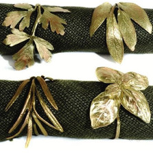 Italian Herb Napkin Rings Set of 4  | Michael Michaud Table Art | TAnr9394ab