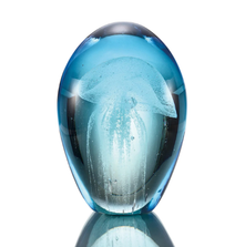 Blue Mist Jellyfish Glow In The Dark Art Glass Sculpture