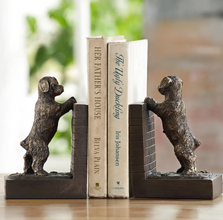 Cheetah Bookends Set of Two in Porcelain with Brass Base at