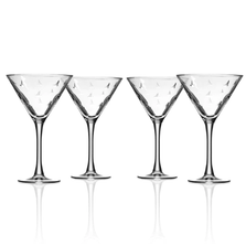 Engraved Starfish Set of Four Martini Glasses