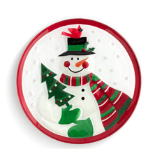 Round Snowman Glass Plate | BSC2020220389 | Big Sky Carvers