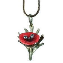 Red Poppy Adjustable Pendant | Michael Michaud Jewelry | SS8841BZPK -2