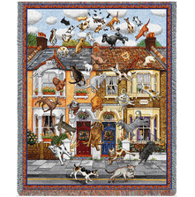  It's Raining Cats and Dogs Throw Blanket | PC1785-T