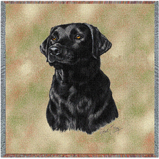  Black Labrador Retriever Cotton Throw Blanket | PC1137-LS