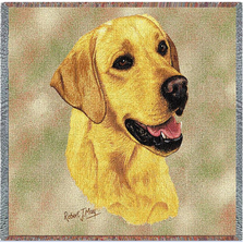 Yellow Labrador Retriever Cotton Throw Blanket  | PC1152-LS