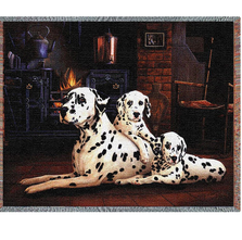 Dalmatian WIth Puppies Throw Blanket | PC1122-T
