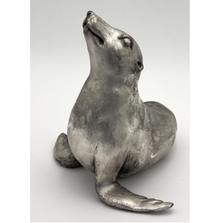 Silver Leaf Sea Lion Sculpture | BRWL2254