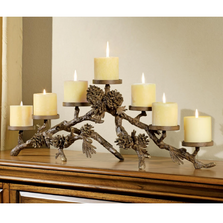Large Pinecone Mantlepiece Candleholder | SPI33015