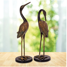 Brass Heartwarming Crane Pair | 41048