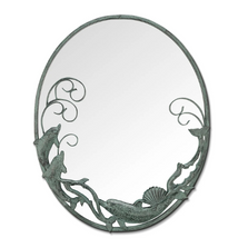 Cast Iron Dolphin Trio Oval Mirror | 51155 