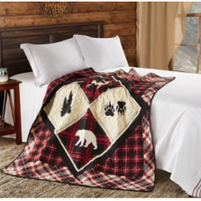 Diamond Bear Lodge Quilted Throw Blanket | DUKDQT10072