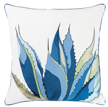 Hand Embroidered Blue Agave Indoor/Outdoor Pillow | GIIR775030006