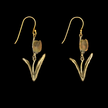  Yellow Tulip Wire Earrings | Nature Jewelry | SS3759BZ