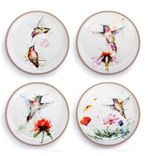 Set of 4 Hummingbird Stoneware Appetizer Plates | BSC1004610236