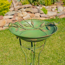 Two Birds Iron Birdbath with Verdi Green Finish | ZLIZR180387-VG