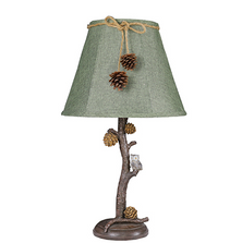 Owl on Pine Branch Lamp | AHSL2573BN-U1