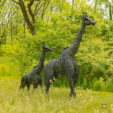 Set of Two Iron Giraffe Sculptures | ZLIZR180485-7-SET