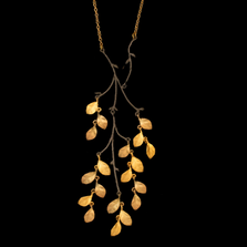 Golden Autumn Long Pendant Necklace | Nature Jewelry | SS9567BZ