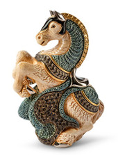 White Jousting Horse Ceramic Figurine | DERF258W