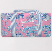 Handmade Large Ozara Jungle Pink Weekender Duffle Bag | IMHOzaraJunglePink 
