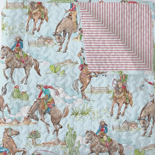 Handmade Birdie Pale Blue Western Quilted Baby Blanket | IMHQDBIRDIEMULTIBB
