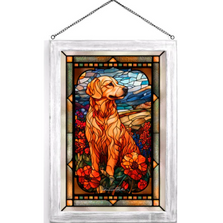 Golden Retriever Stained Glass Art | WWD193323