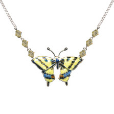 Swallowtail Butterfly Cloisonne Small Necklace | Bamboo Jewelry | BJ0004sn