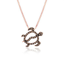 Koa Diamond Petro Turtle Pendant Necklace | HTSSTP-36055/K