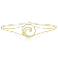 14K Yellow Gold Diamond Wave Bracelet | HTSWVB-0001