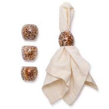 Set of 4 Tiger Cowrie Shell Napkin Holders | TC55139