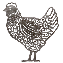 Scrollwork Chicken Recycled Steel Drum Wall Art | Le Primitif
