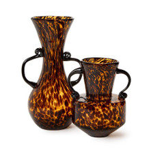 Hand Blown Tortoise Etruscan Style Vase with Handles | TCPEH024-S2