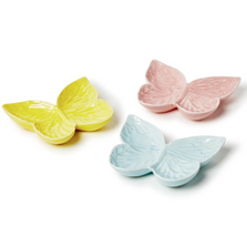 Butterfly Tidbit Dish with Relief Details Assorted 3 Colors | TC55014
