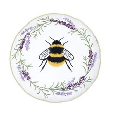 Hand Embroidered Lavender and Bee Pillow | GIIC861663526