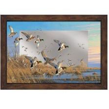 Framed Barnwood Mallard Mirror "Courtship Flight | WWD204319