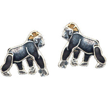 Gorilla Cloisonne Post Earrings | Bamboo Jewelry | bj0059pe