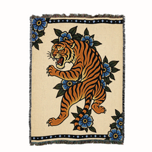 Handmade Fierce Blooms Tapestry Throw Blanket | pc16653